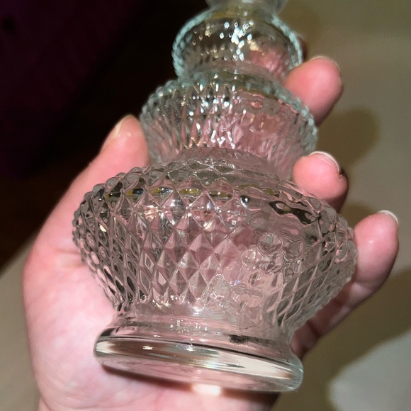 Vintage Pressed Glass Textured Small Vase Decor - Picture 5 of 10